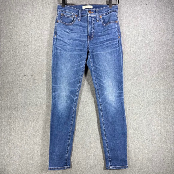Madewell Denim - Madewell Skinny Jeans Women 27‎ Blue High Rise 10 Inch J4624 FA18 Faded Denim